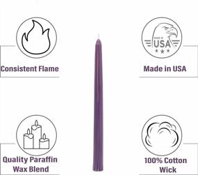 img 3 attached to Dark Purple 10 Inch Unscented Dripless Taper Candles (4 Pack) | CandleNScent Tapered Candlesticks