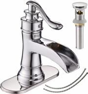 bathroom faucet chrome bathroom sink faucets & parts with pop up drain stopper with overflow waterfall single handle single hole vanity commercial trough supply lines hose lead-free by bathfinesse logo