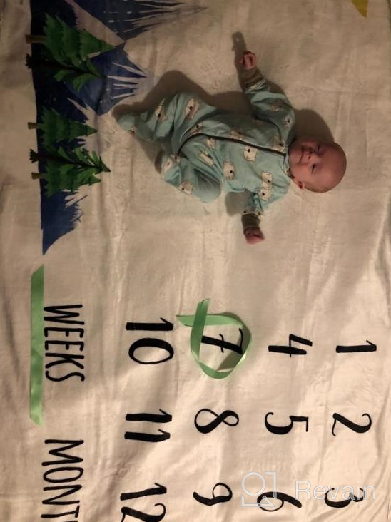 img 1 attached to Premium Fleece Monthly Milestone Blanket For Baby Boy Or Girl With Floral Design - Large 60 X 40 Size - Won'T Wrinkle Or Fade - Ideal Photo Prop - By LovelySprouts review by Jeanette Lee