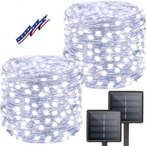 img 4 attached to Super Durable Solar String Lights For Outdoor, Waterproof 8 Modes Fairy Lights In Cool White Color - Perfect For Christmas, Parties, And Holidays - BHCLIGHT Solar Lights Upgrade