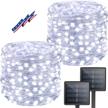 super durable solar string lights for outdoor, waterproof 8 modes fairy lights in cool white color - perfect for christmas, parties, and holidays - bhclight solar lights upgrade logo