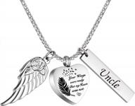 urn necklaces for ashes memorial cremation jewelry for ashes, heart urn locket waterproof keepsake pendant urn jewelry with your wings were ready but my heart was not words carved & funnel kit & bag logo