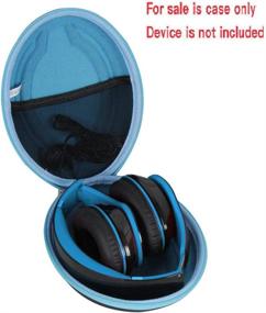 img 3 attached to Hetmitshell Hard EVA Travel Case for Mpow 059 Bluetooth Headphones - Over Ear Hi-Fi Stereo Wireless Headset with Foldable Design and Soft Memory-Protein Earmuffs (Black Case, Blue Zipper)