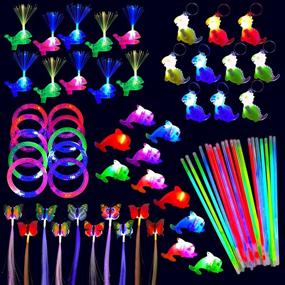 img 4 attached to S SWIRLLINE Glow In The Dark Party Favors - 70 PCS Bulk Toys For Kids Party Favors Goodie Bags Stuffers - Light Up Accessories For Halloween Christmas Birthday Party Supplies