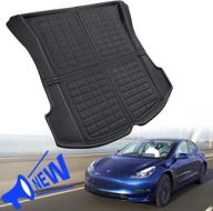 🔝 taptes 2022 upgrade trunk mat for tesla model 3: premium all-weather cargo rear liner - compatible with model 3 2017-2022 logo