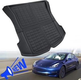 img 4 attached to 🔝 TAPTES 2022 Upgrade Trunk Mat for Tesla Model 3: Premium All-Weather Cargo Rear Liner - Compatible with Model 3 2017-2022