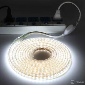 img 4 attached to 💡 XUNATA Commercial Flexible Waterproof LED Light Strip Kit, AC 110-130V, 3.3ft 5050 60 LEDs/M Indoor Outdoor Lighting Decoration, Includes Accessories, Cool White