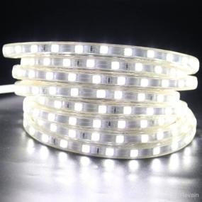 img 1 attached to 💡 XUNATA Commercial Flexible Waterproof LED Light Strip Kit, AC 110-130V, 3.3ft 5050 60 LEDs/M Indoor Outdoor Lighting Decoration, Includes Accessories, Cool White