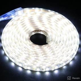 img 3 attached to 💡 XUNATA Commercial Flexible Waterproof LED Light Strip Kit, AC 110-130V, 3.3ft 5050 60 LEDs/M Indoor Outdoor Lighting Decoration, Includes Accessories, Cool White