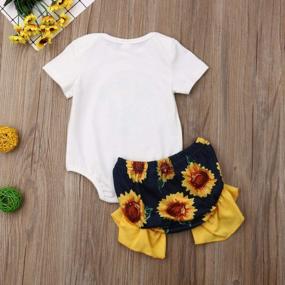 img 1 attached to 0-24M Newborn Baby Girls Sunflower Romper & Shorts Outfit Set - Toddler 2 Piece Clothes