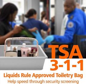 img 3 attached to 3 Pack TSA Approved Clear Toiletry Bag - Quart Size Carry On Airport Airline Compliant Makeup Cosmetic Bags For Women Men By Packism