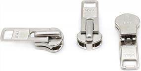 img 1 attached to Fix Your Broken Zipper With #10 YKK Extra Heavy Aluminum Sliders - 3 Pack Kit Made In USA