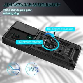 img 3 attached to Military-Grade Shockproof Case For Moto G Stylus 5G 2021 With Magnetic Ring Kickstand And Camera Cover - Black