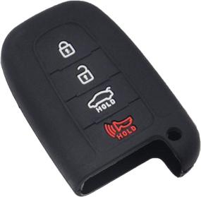 img 2 attached to 🔑 Чехол LemSa из силикона для 2-х кнопочной смарт-ключа Hyundai Elantra Sonata Veloster, Kia Sportage Soul Sorento Forte - черный