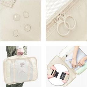 img 2 attached to VAGREEZ Packing Cubes, 7 Pcs Travel Luggage Packing Organizers Set With Toiletry Bag (Beige)