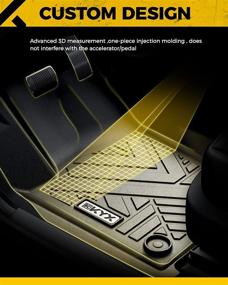 img 3 attached to 🚗 KYX Floor Mats - 2021-2023 Elantra (Non-hybrid) - All-Weather Floor Liners - 1st and 2nd Row - Front & Rear - Car Mats TPE Black