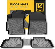 🚗 kyx floor mats - 2021-2023 elantra (non-hybrid) - all-weather floor liners - 1st and 2nd row - front & rear - car mats tpe black logo