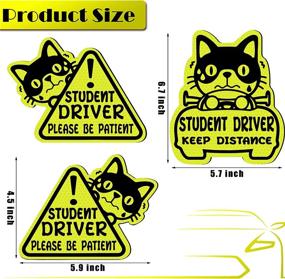 img 2 attached to 🚗 Ensuring Road Safety: Set of 3 Reflective Student Driver Magnets with Classic Style - New Driver Sticker, Patient Please Sign & Keep Distance Decal