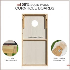img 3 attached to Premium Regulation Size Cornhole Set: Solid Wood Boards, 8 Bean Bags & Carrying Case - Outdoor Game Fun!
