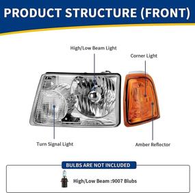 img 3 attached to High-Quality AUTOSAVER88 Headlight Assembly with 🚙 Large Amber Corner Lights for 2001-2011 Ford Ranger