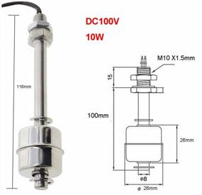 img 3 attached to YXQ 100Mm Stainless Steel Float Switch Liquid Water Level Sensor Monitor Vertical Fish Tank Mini M10,10W 0.5Amp