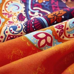 img 1 attached to Wake In Cloud - Orange Bohemian Mandala Comforter Set in Queen Size, Stylish Medallion Pattern Print, Soft Microfiber Bedding (3pcs, Boho Chic)