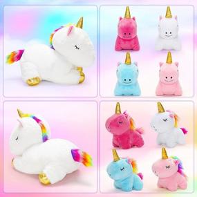 img 1 attached to KMUYSL Unicorn Toys For Girls Ages 3 4 5 6 7 8+ Year - Unicorn Mommy Stuffed Animal With 4 Baby Unicorns In Her Tummy, Valentines Birthday Gifts Soft Plush Toys Set For Baby, Toddler, Girls, Kids