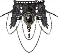 women's halloween lace skull choker necklace vintage black decorative accessory logo