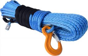 img 4 attached to Blue 3/8“*100Feet Synthetic Winch Rope,Winch Cable,Winch Line For ATV Truck SUV Electric Winch