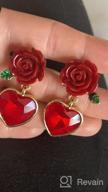 img 1 attached to 🌹 Yifnny Flower Earrings: Vintage Simulated Ruby Heart Red Rose Studs for Women- Hypoallergenic Gold Plated Dangle Jewelry review by Kelly Frerking