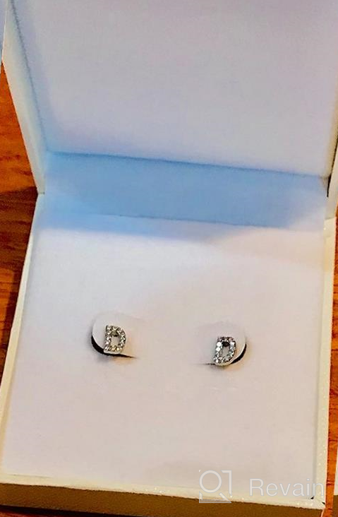 img 1 attached to Jewlpire 925 Sterling Silver Stud Earrings: Hypoallergenic Initial Letter Earrings in 18K Gold Plating review by Melissa Dudley