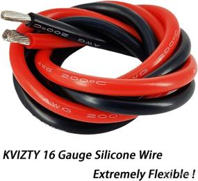 img 2 attached to 🔌 KVIZTY 16 Gauge Silicone Wire - 100ft Flexible Red and Black Automotive Wire - High Temp, 252-Strand 16AWG Copper Conductor