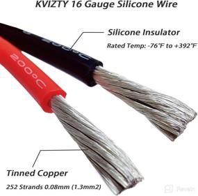 img 3 attached to 🔌 KVIZTY 16 Gauge Silicone Wire - 100ft Flexible Red and Black Automotive Wire - High Temp, 252-Strand 16AWG Copper Conductor