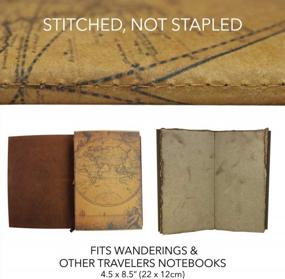 img 3 attached to Wanderings Vintage Travelers Notebook Inserts - A5 Size Handmade Antique Deckle Edge Blank Paper - Set Of 2 Travel Journal Refills For Leather Travel Journals, Writers, And Grimoires, 8.25" X 5.25