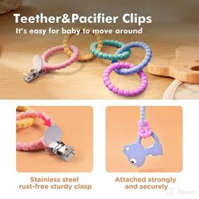 img 2 attached to 🍼 Silicone Baby Teething Toy Set with Pacifier Clip - Chewable Rings for Infants & Toddlers -Food Grade Silicone Anti-Drop