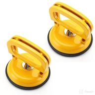🔩 2 pack heavy duty glass suction cup - aluminum vacuum plate dent puller for glass, tiles, mirror, granite - double handle locking power grip lifter logo