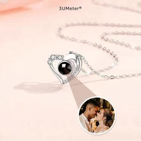 img 2 attached to 3UMeter Necklace With Picture Inside, Sterling Silver Personalized Necklaces For Women, I Love You Necklace 100 Language, Picture Necklace Personalized Photo Christmas Valentines Day Gifts