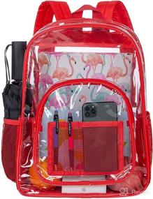 img 4 attached to Translucent Bagpack for Women and Men: A Sturdy and Stylish Clear Bookbag