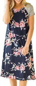 img 4 attached to Chic And Comfortable: Famulily Women'S Floral Print Knee Length T-Shirt Dress