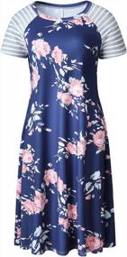 img 3 attached to Chic And Comfortable: Famulily Women'S Floral Print Knee Length T-Shirt Dress