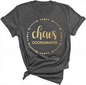 img 2 attached to Chaos Coordinator T-Shirt For Women - Funny Preschool Teacher Shirt With Letter Print For Casual Wear