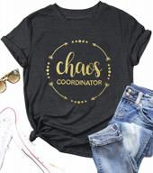 футболка chaos coordinator для женщин - забавная рубашка учителя дошкольного образования с буквенным принтом для повседневной одежды логотип