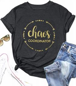 img 4 attached to Chaos Coordinator T-Shirt For Women - Funny Preschool Teacher Shirt With Letter Print For Casual Wear