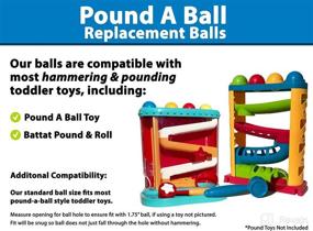 img 1 attached to 🔴 Vibrant Multi-Colored Ball Set for Pound A Ball Baby Hammering & Pounding Toys - Tough, Unbreakable Plastic Balls Ideal for Toddler Pound A Ball Toy & Baby Ball Drop Toys - Set of 6 Balls
