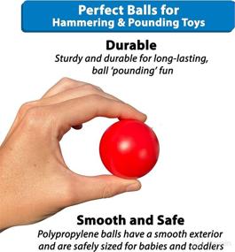 img 2 attached to 🔴 Vibrant Multi-Colored Ball Set for Pound A Ball Baby Hammering & Pounding Toys - Tough, Unbreakable Plastic Balls Ideal for Toddler Pound A Ball Toy & Baby Ball Drop Toys - Set of 6 Balls