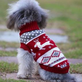 img 1 attached to 🐾 Stylish Vehomy Dog Christmas Sweaters: Cozy Winter Knitwear for Pets – Reindeer, Snowflake, and Argyle Patterns for Kitty, Puppy, and Cat