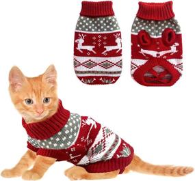 img 4 attached to 🐾 Stylish Vehomy Dog Christmas Sweaters: Cozy Winter Knitwear for Pets – Reindeer, Snowflake, and Argyle Patterns for Kitty, Puppy, and Cat