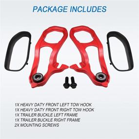 img 3 attached to JDMSPEED Heavy Duty Front Car Tow Hooks Set with Hardware, Red - Replacement for Dodge Ram 1500 DT (3.6L 5.7L Engine) 2019-2022 - Replaces OEM Parts: 82215268AB, 68272945AB