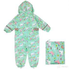 img 4 attached to Adorable Dinosaur Rain Coat for Baby Girl | Kids Rain Wear Toddler Rain Poncho | One-Piece Rain Suit | Medium Aquamarine M | Ages 3-5 Years