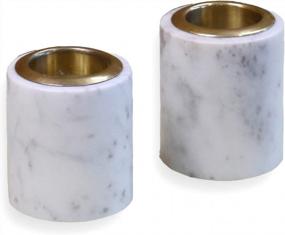 img 3 attached to Brass Inlaid Marble T Light Candle Holder: Perfect Décor For Weddings, Parties, And Holidays